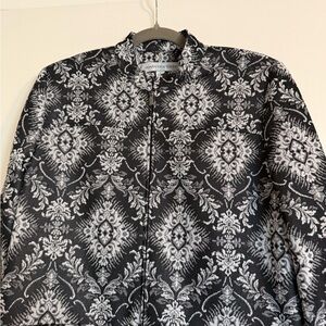 Samantha Black and White Patterned Blazer